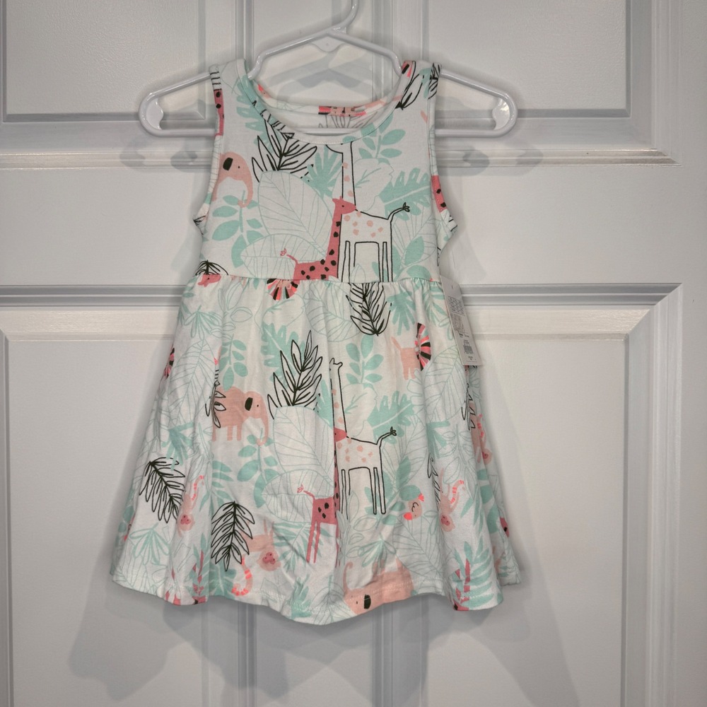 Jumping Beans Baby Girlsโ Safari Animal Dress with Bloomers Size 12 Months